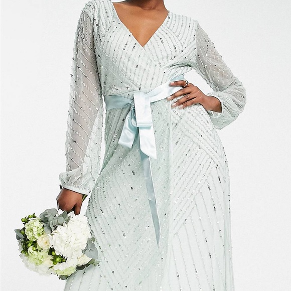 ASOS Frock & Frill Sage Dress - Picture 3 of 6